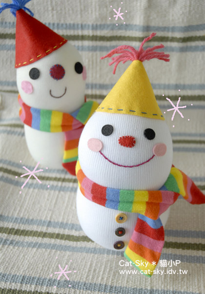 貓小P的雪人襪娃娃和大家見面嘍! 祝大家聖誕快樂 新年快樂!!!!